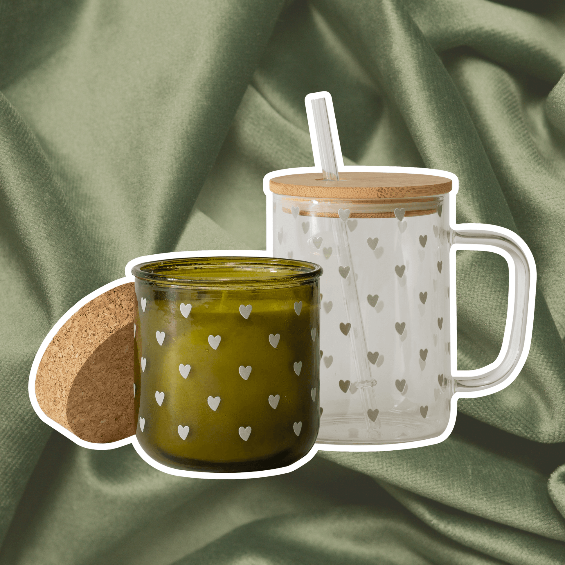 Sage Mini Hearts Set | SSH x HAH Collab from Sip Sip Hooray – Candles