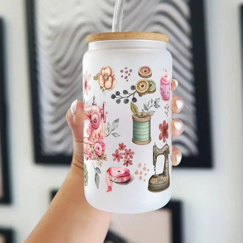 Sewing Cup With Lid and Straw