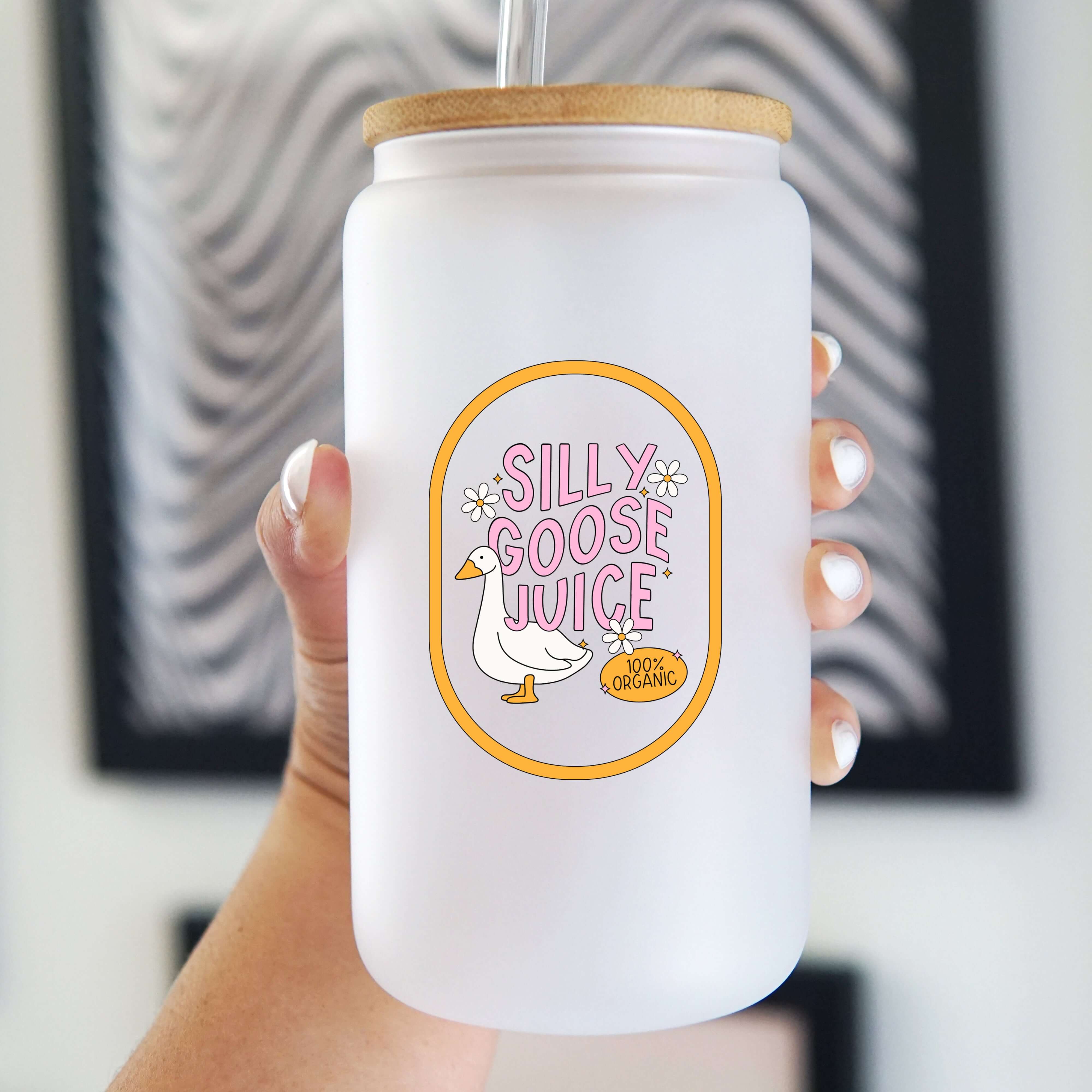 Silly Goose Juice Cup With Lid and Straw