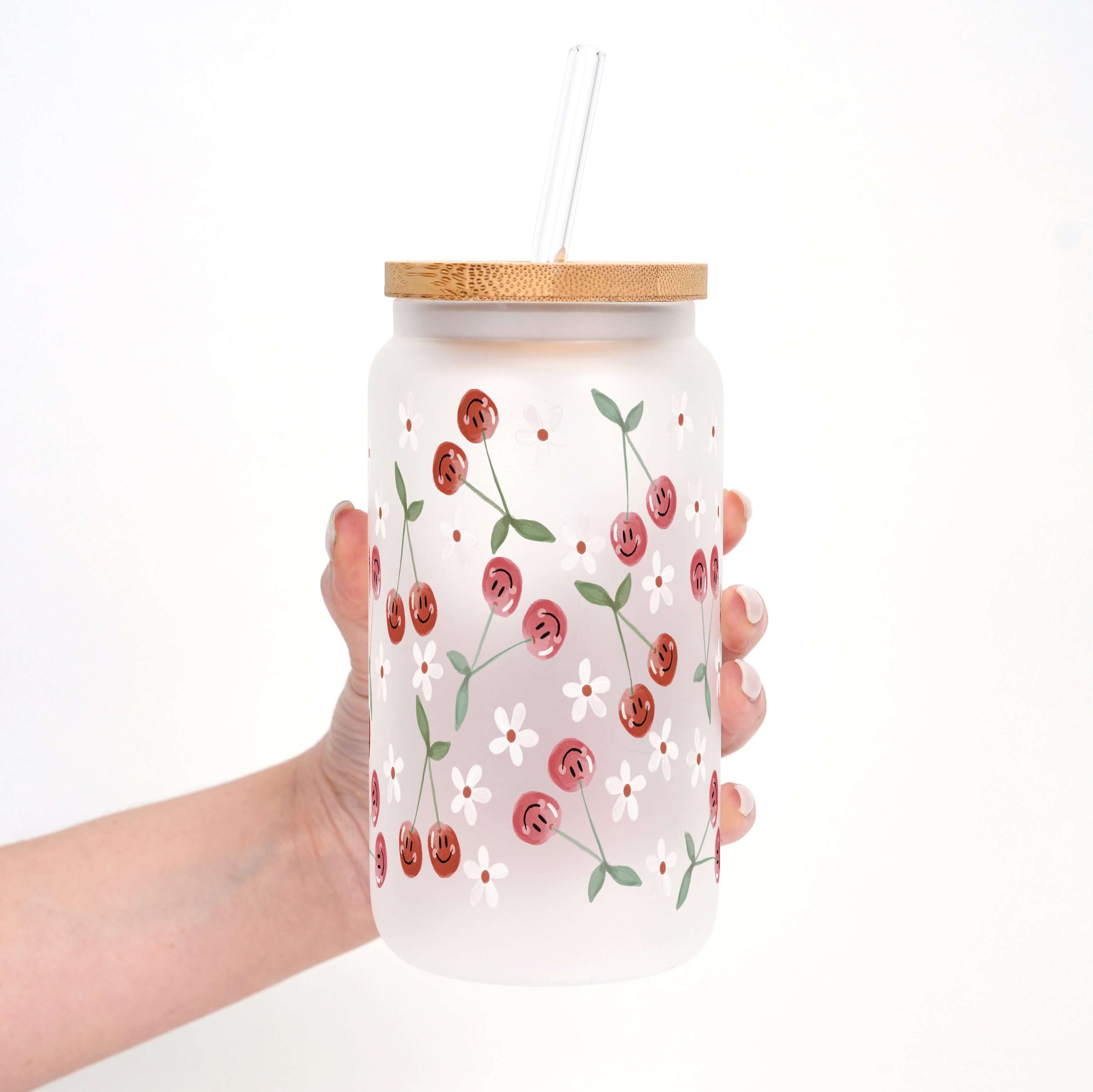 Smiley Cherry Cup With Lid and Straw from Sip Sip Hooray – Uncategorized