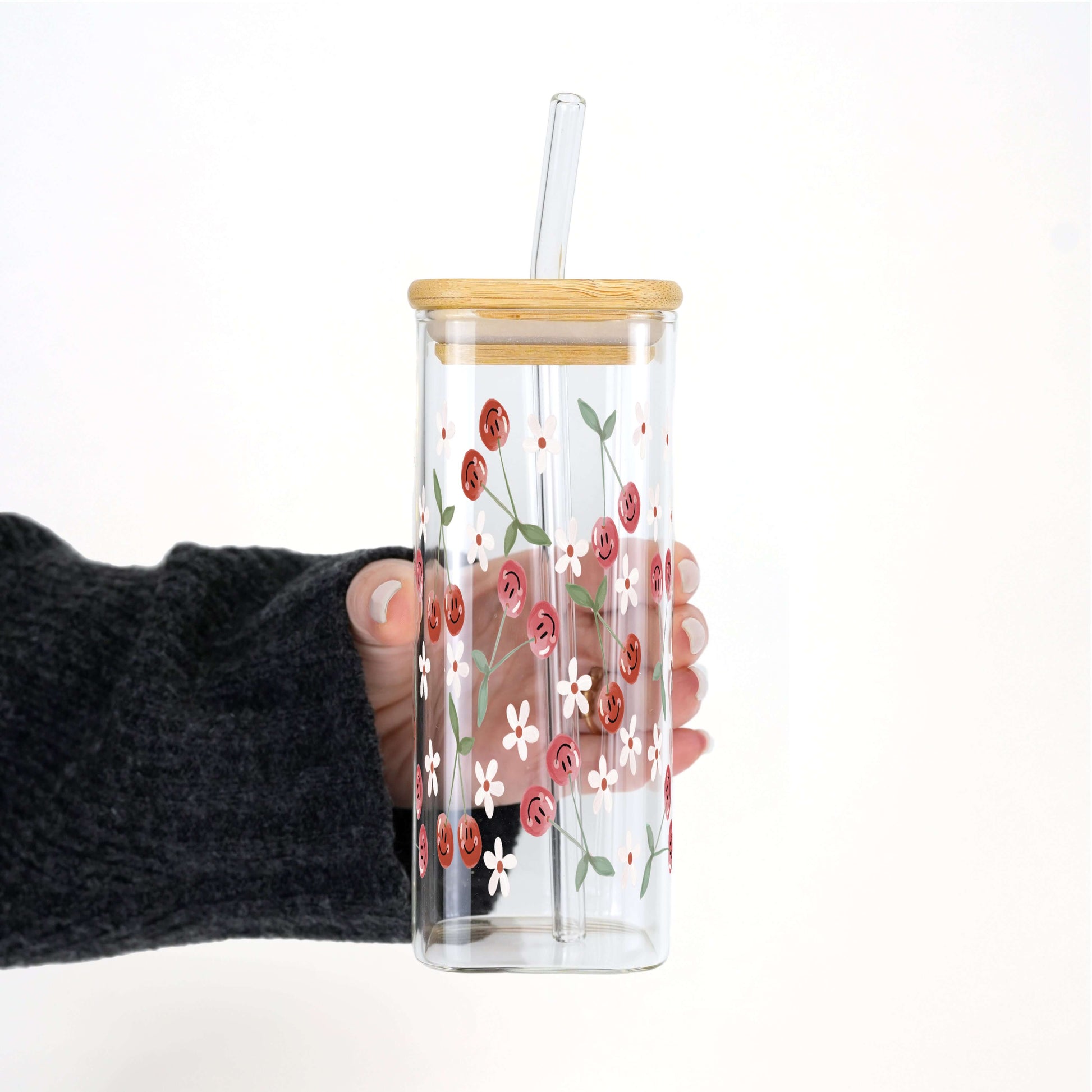 Smiley Cherry Cup With Lid and Straw from Sip Sip Hooray – Uncategorized