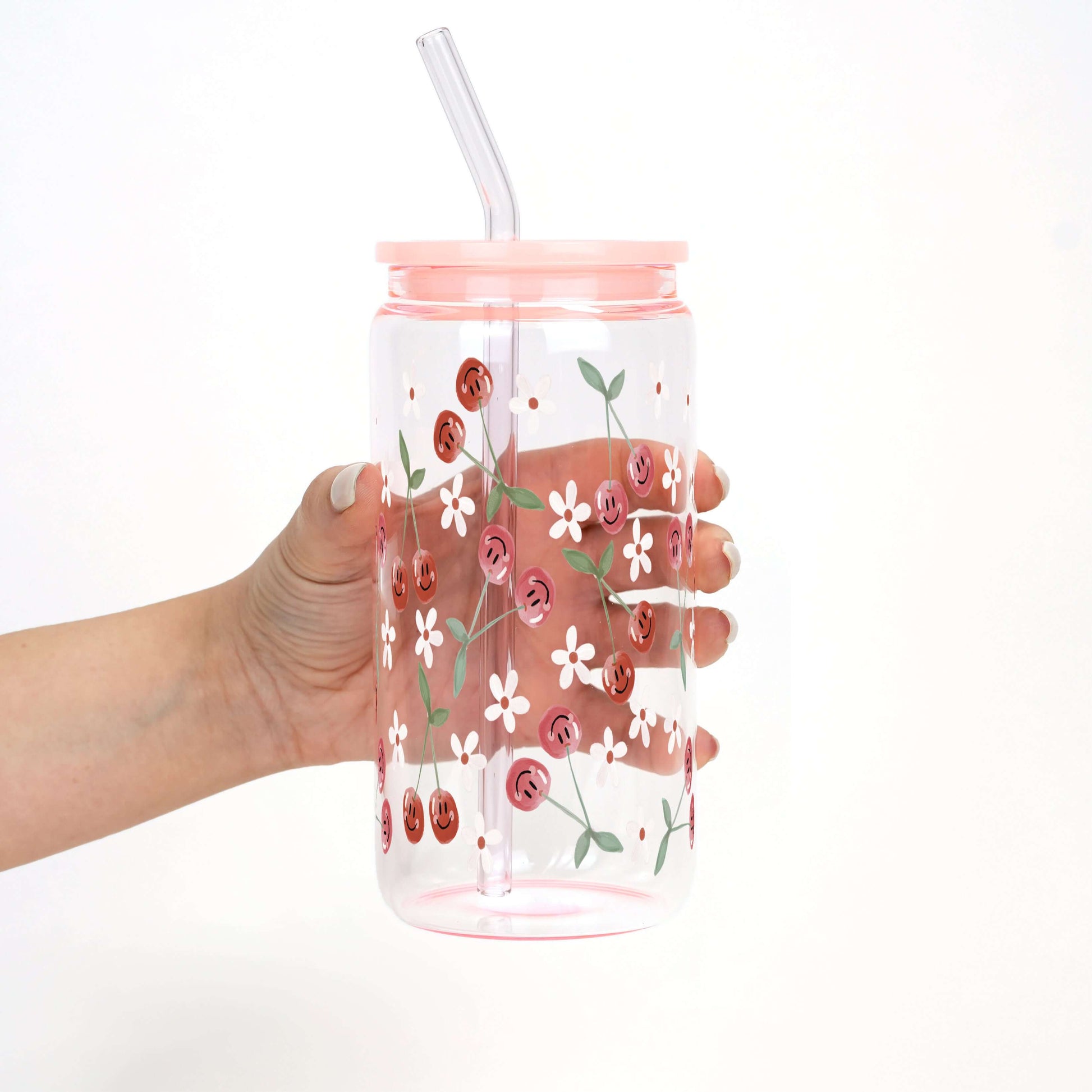 Smiley Cherry Cup With Lid and Straw from Sip Sip Hooray – Uncategorized