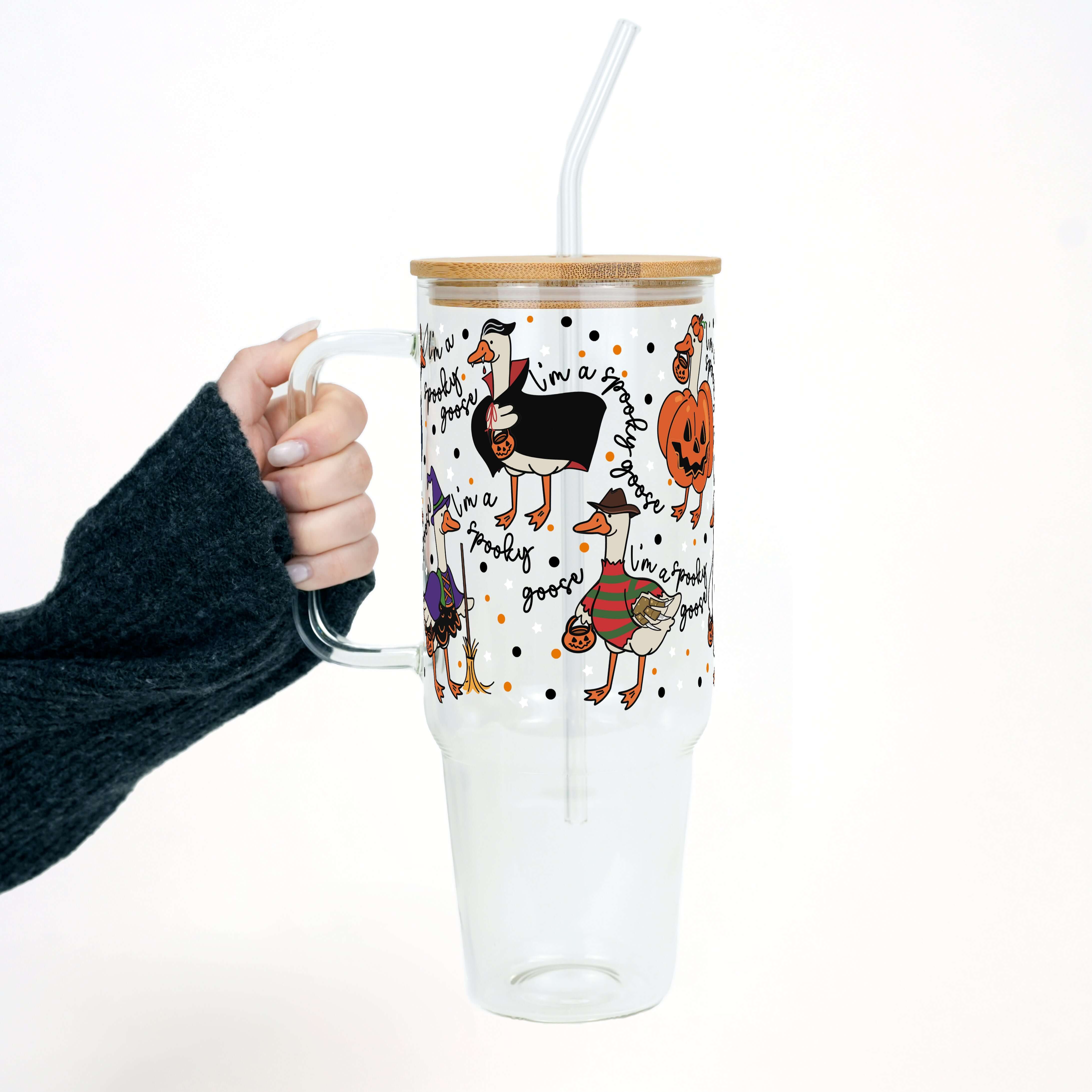 Spooky Goose Tumbler with Lid and Straw