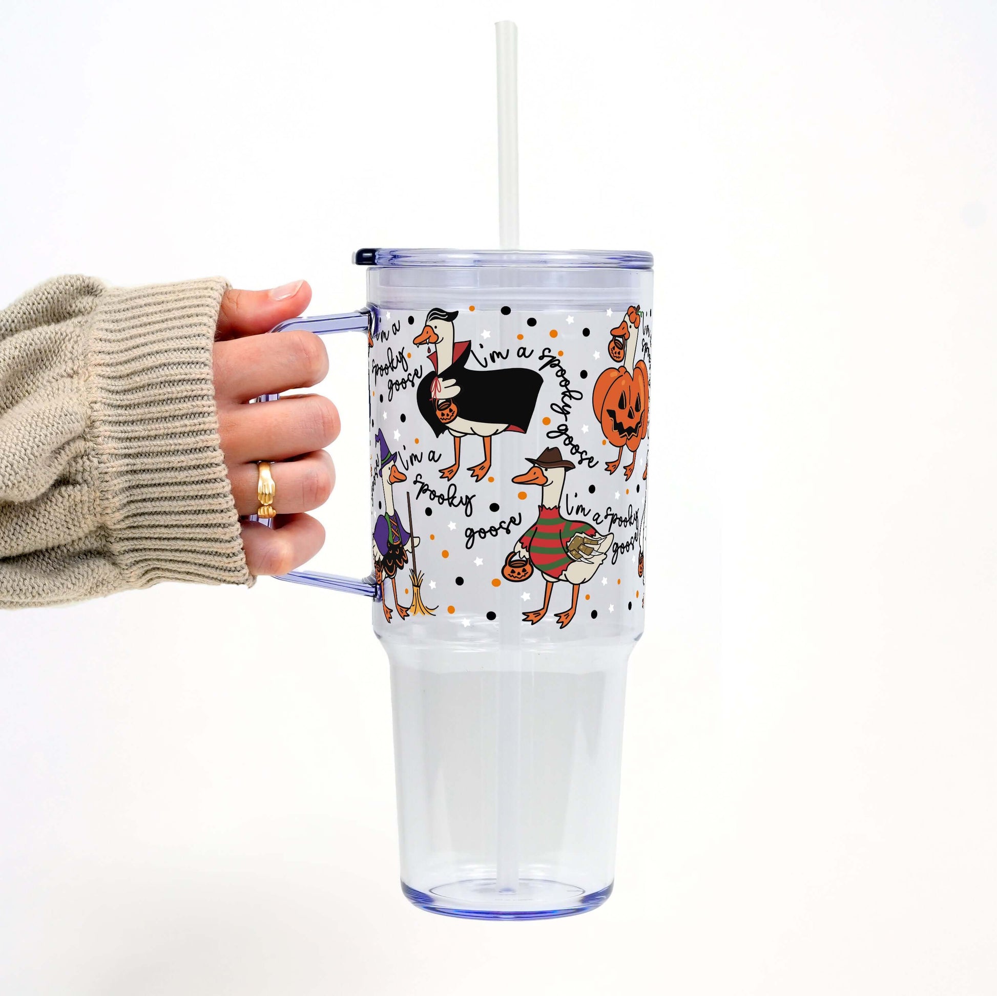Spooky Goose 40oz Tumbler with Lid and Straw from Sip Sip Hooray – Tumblers