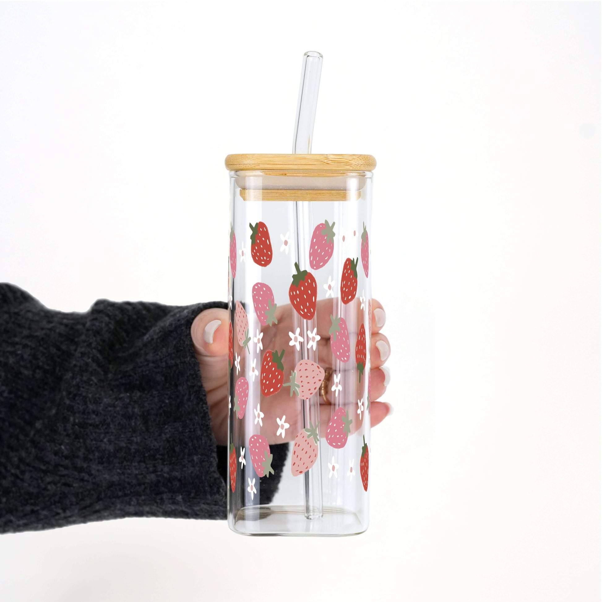 Spring Strawberries Cup with Lid and Straw from Sip Sip Hooray – Tumblers