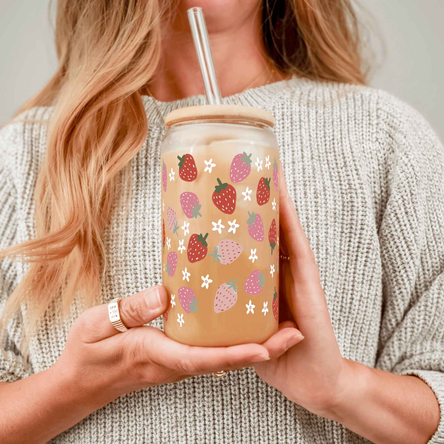 Spring Strawberries Cup with Lid and Straw from Sip Sip Hooray – Tumblers