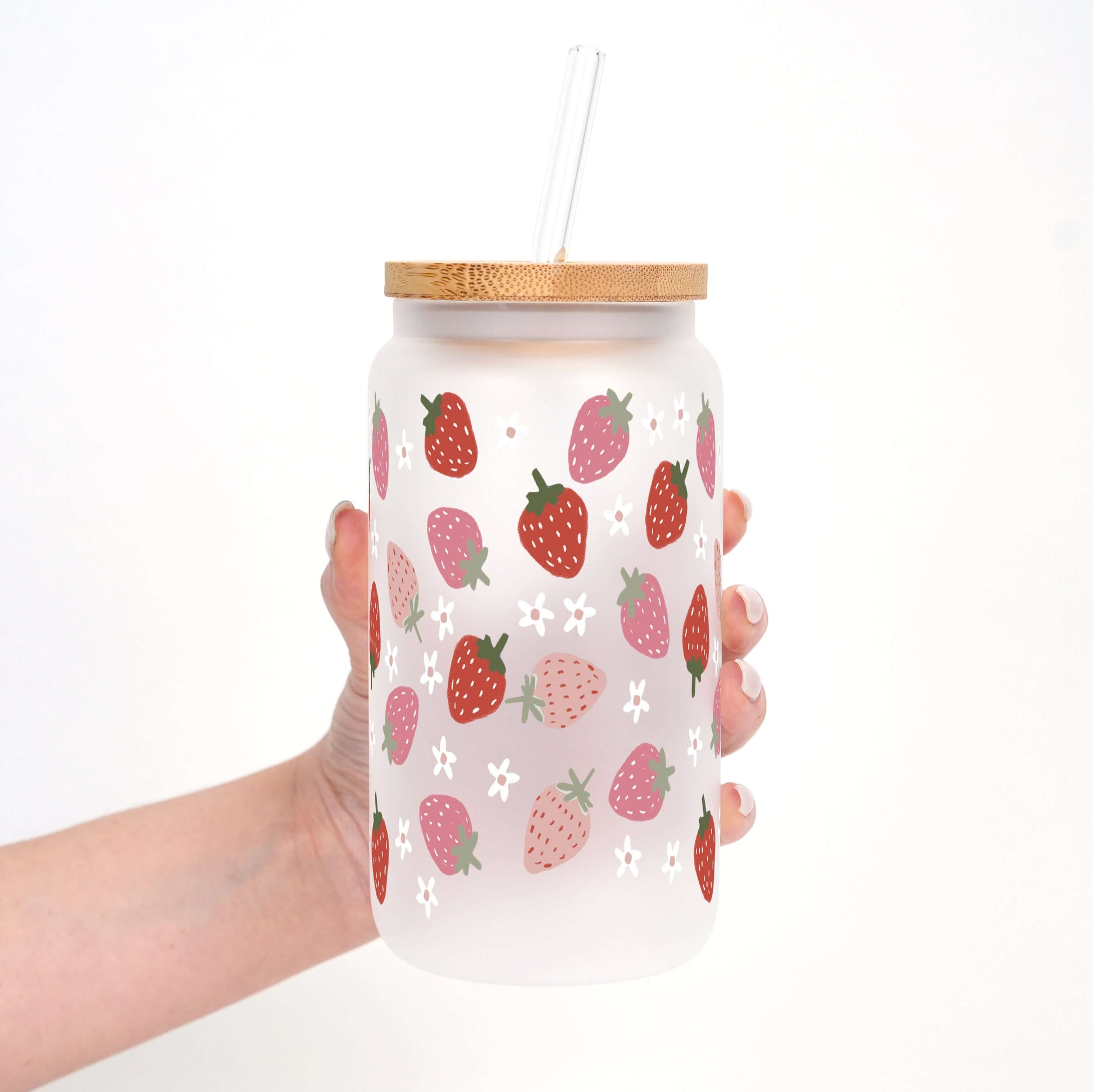 Spring Strawberries Cup with Lid and Straw from Sip Sip Hooray – Tumblers