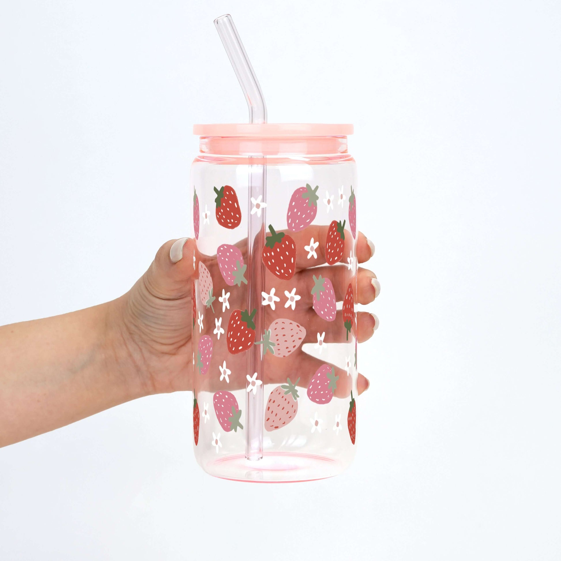 Spring Strawberries Cup with Lid and Straw from Sip Sip Hooray – Tumblers