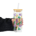 Balloon Dog Mardi Gras Glass Cup, Mug & Tumbler with Lid and Straw