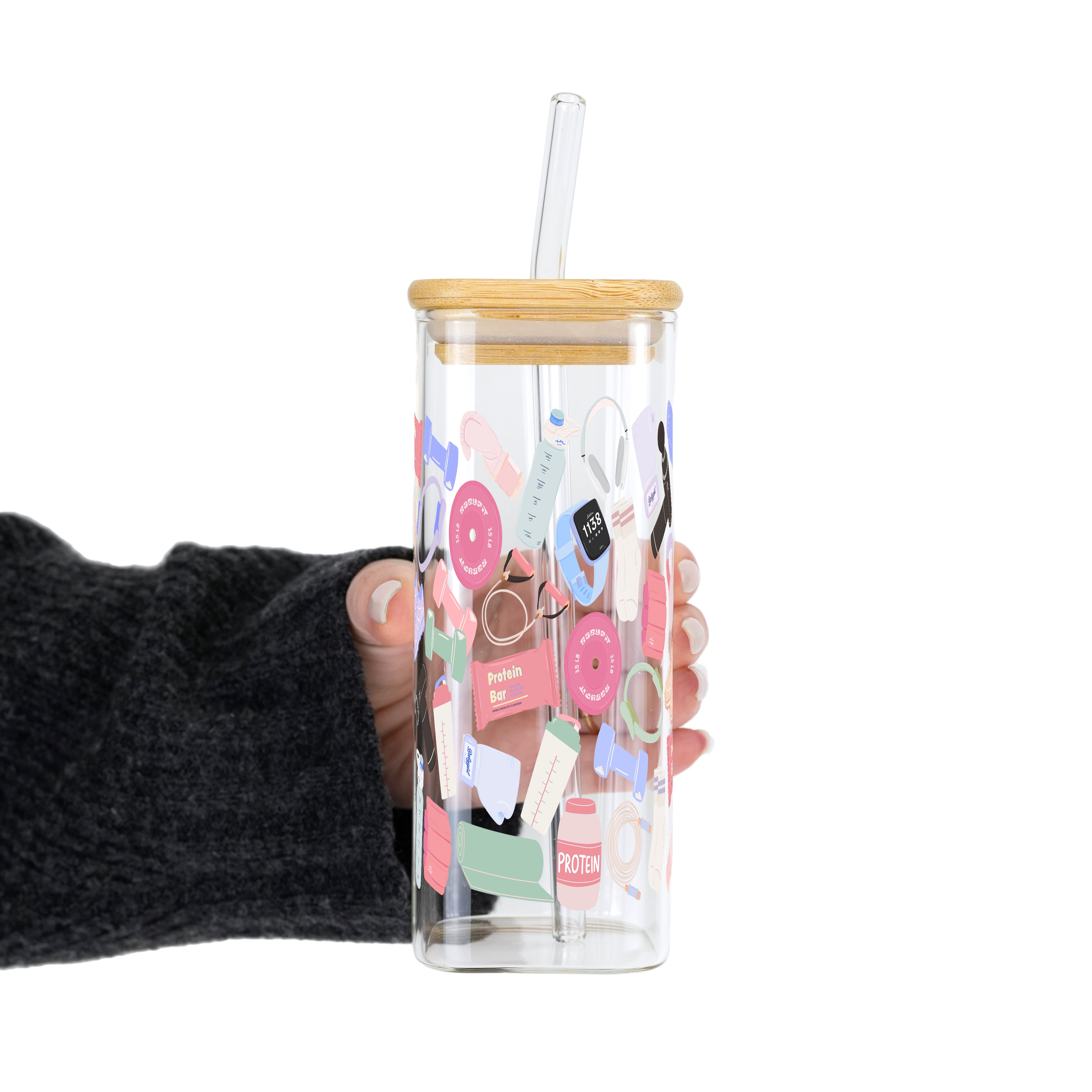 Gym Girly Cup with Lid & Straw