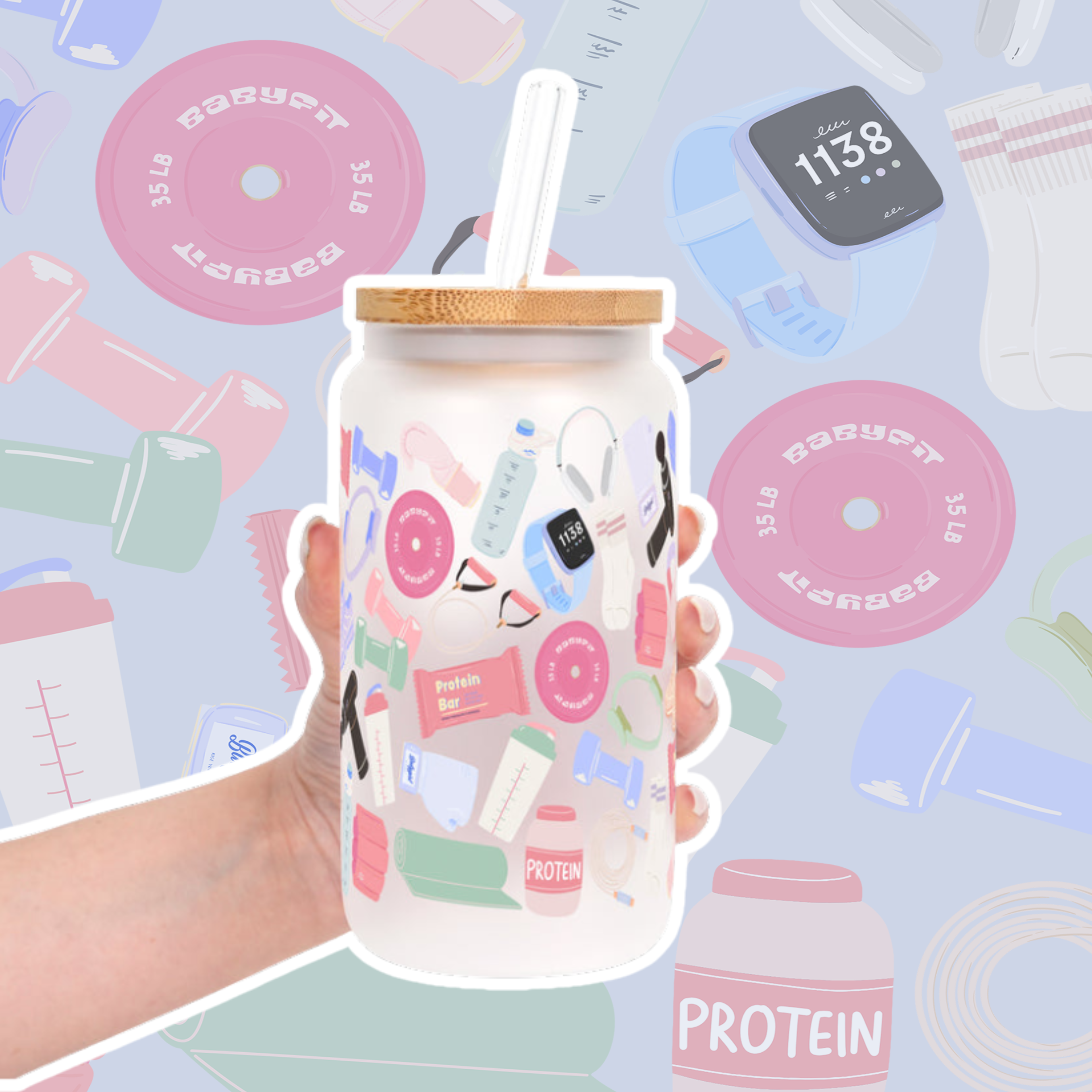 Gym Essentials Cup with Lid & Straw