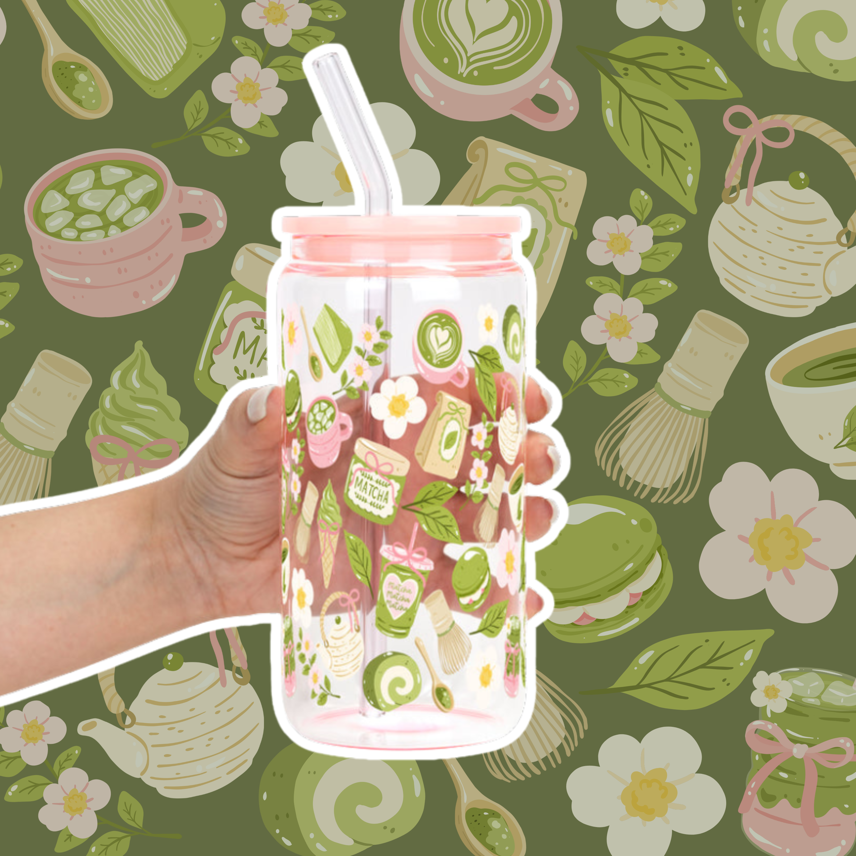 Matcha Moments Cup with Lid & Straw