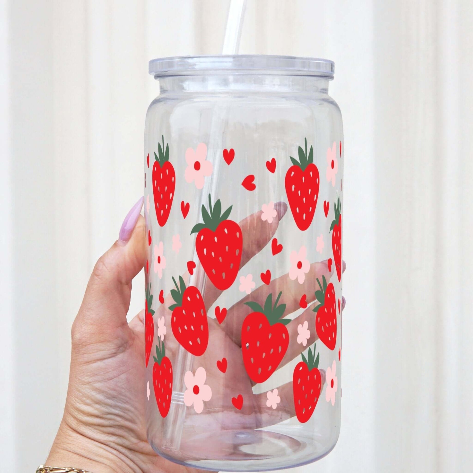 Strawberries Cup With Lid and Straw from Sip Sip Hooray – Tumblers