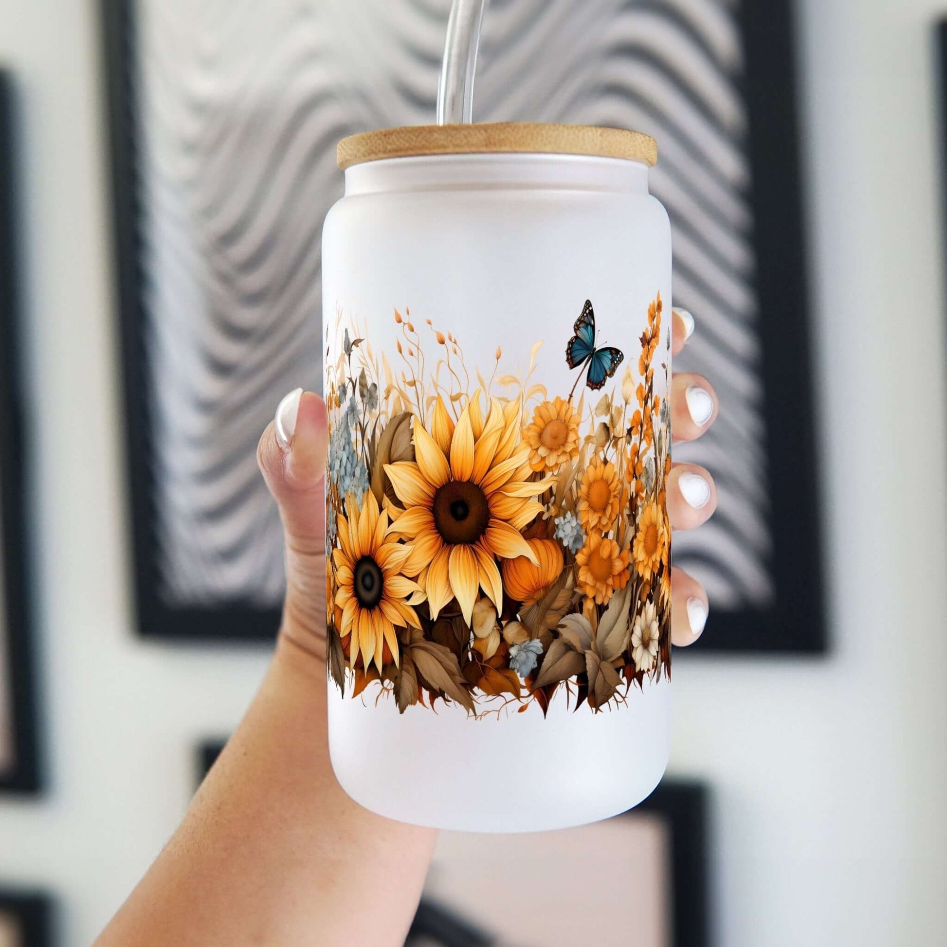 Sunflower Cup With Lid and Straw from Sip Sip Hooray – Drinkware