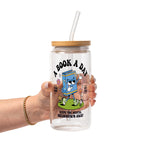 A Book A Day Glass Cup, Mug & Tumbler with Lid and Straw