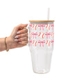 Coquette Baseball Glass Cup, Mug & Tumbler with Lid and Straw