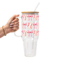 Coquette Baseball Glass Cup, Mug & Tumbler with Lid and Straw