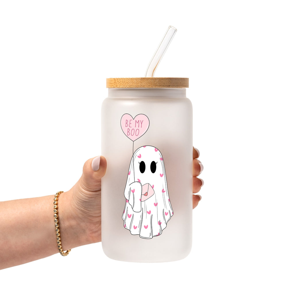 Be My Boo Ghostie Glass Cup, Mug & Tumbler with Lid and Straw