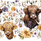 Wildflower Highland Cow Glass Cup, Mug & Tumbler with Lid and Straw