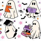 Ghosts and Books Glass Cup, Mug & Tumbler with Lid and Straw