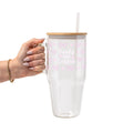 Coquette Books + Coffee Glass Cup, Mug & Tumbler with Lid and Straw