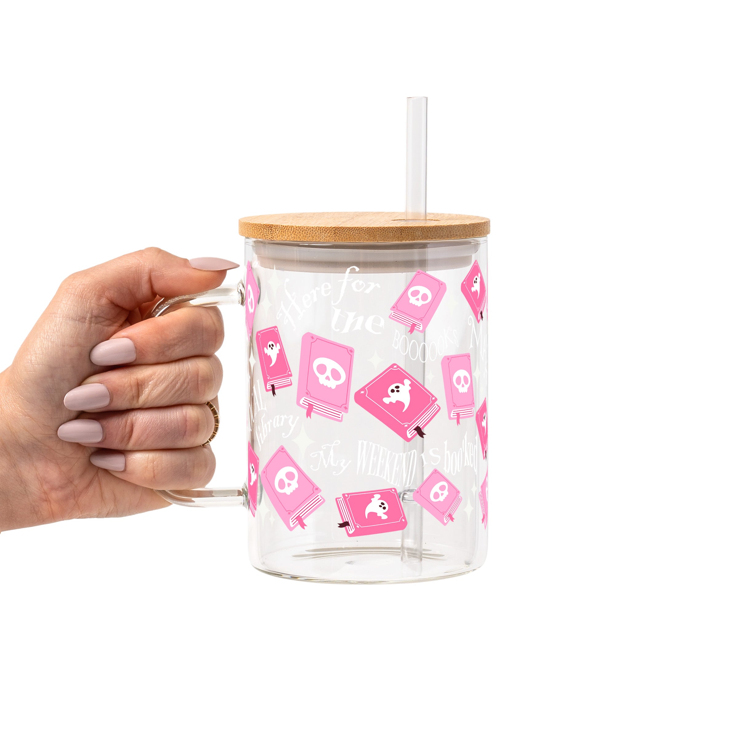 Boo-Kish Halloween Glass Cup, Mug & Tumbler with Lid and Straw