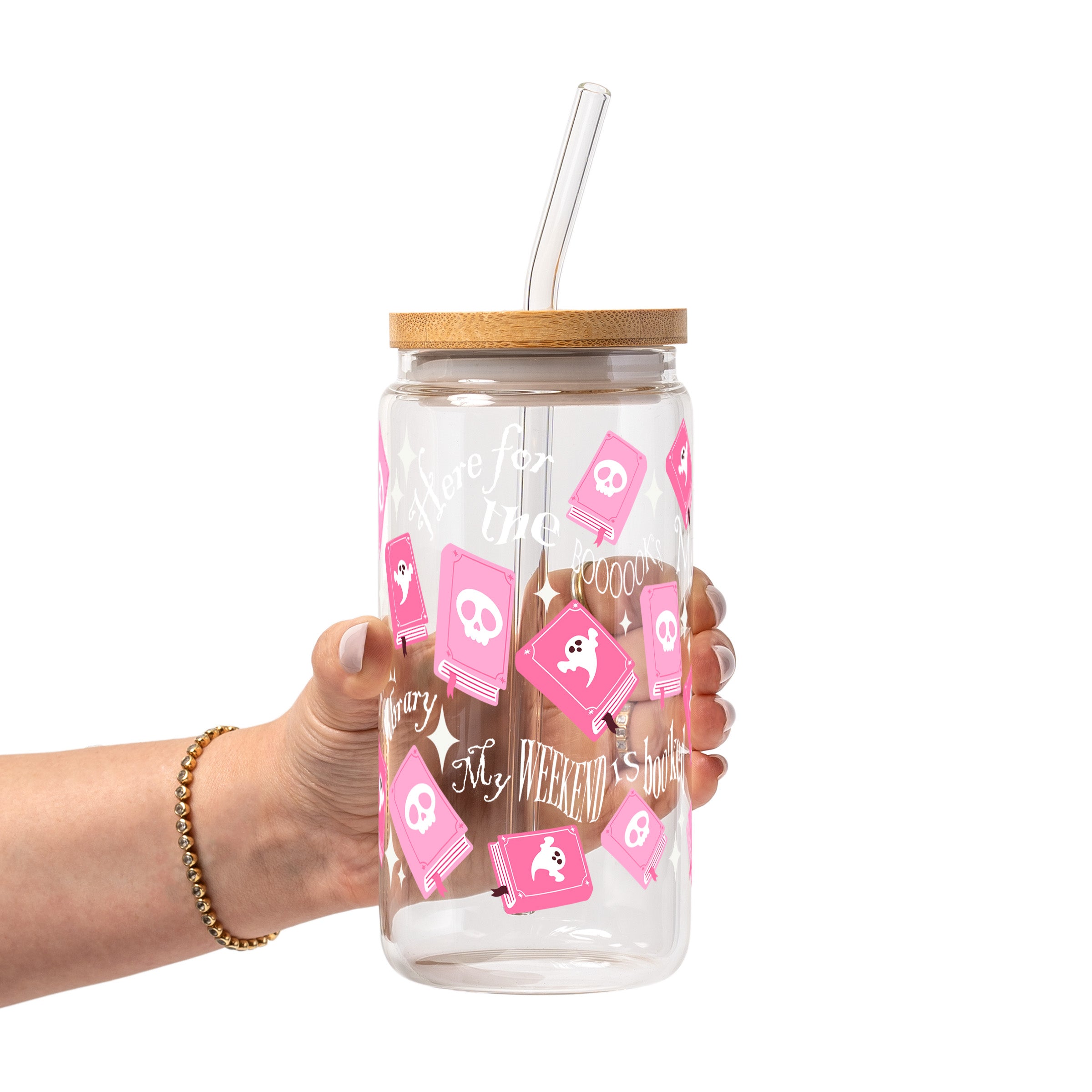 Boo-Kish Halloween Glass Cup, Mug & Tumbler with Lid and Straw