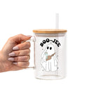 Boo Jee Halloween Glass Cup, Mug & Tumbler with Lid and Straw