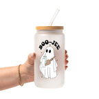 Boo Jee Halloween Glass Cup, Mug & Tumbler with Lid and Straw