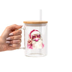 Cozy Christmas Bubbles Glass Cup, Mug & Tumbler with Lid and Straw