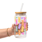 Easter Bunny Peeps Glass Cup, Mug & Tumbler with Lid and Straw
