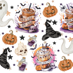 Halloween Fall Coffees Glass Cup, Mug & Tumbler with Lid and Straw