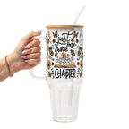 Just One More Chapter Glass Cup, Mug & Tumbler with Lid and Straw