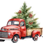 Red Christmas Trucks Glass Cup, Mug & Tumbler with Lid and Straw