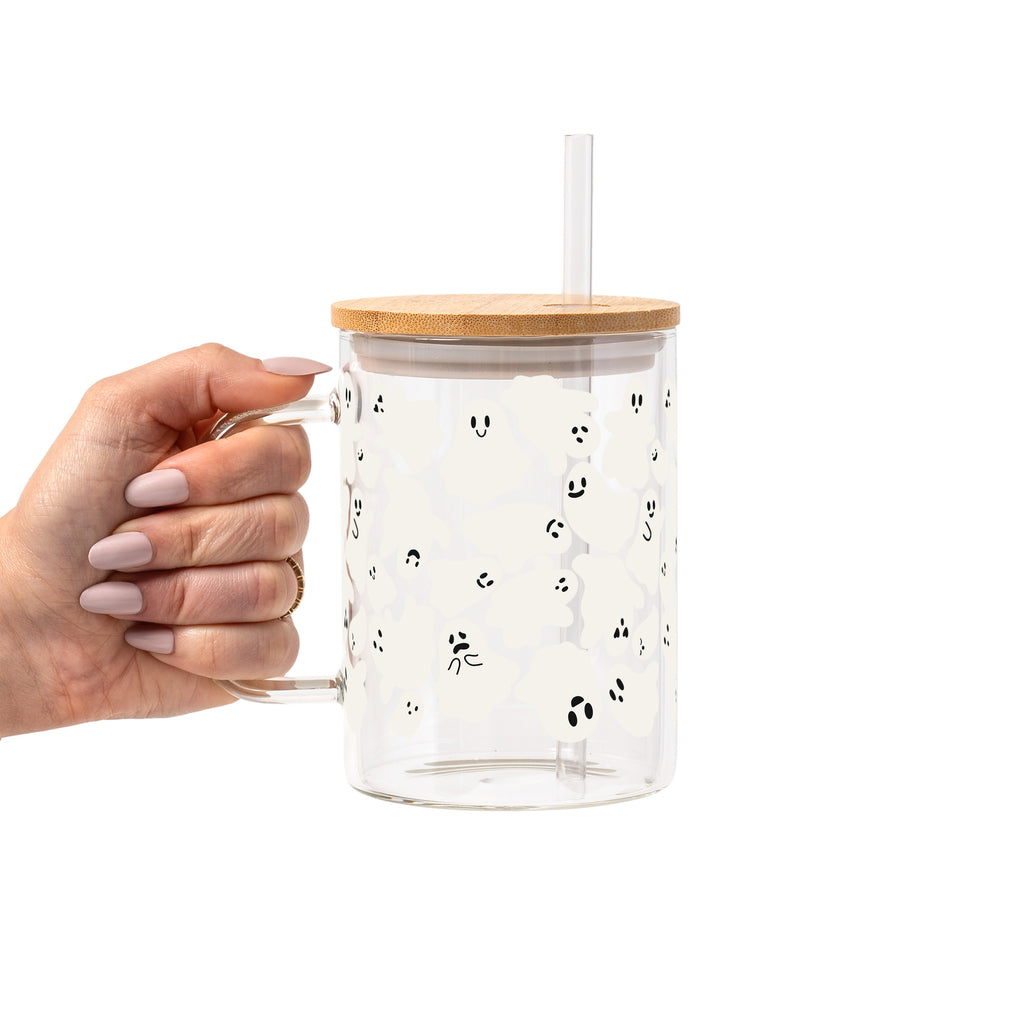 Classic Ghosties Glass Cup, Mug & Tumbler with Lid and Straw