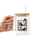Shelf Cats Glass Cup, Mug & Tumbler with Lid and Straw