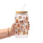 Pumpkin Spice Fall Glass Cup, Mug & Tumbler with Lid and Straw