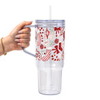 Cozy Christmas Glass Cup, Mug & Tumbler with Lid and Straw