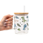Tiny Dinos Glass Cup, Mug & Tumbler with Lid and Straw