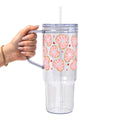 Valentine Donut Hearts Glass Cup, Mug & Tumbler with Lid and Straw