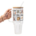Daily Reminders Affirmations Glass Cup, Mug & Tumbler with Lid and Straw