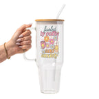 Iced Coffee Collection Glass Cup, Mug & Tumbler with Lid and Straw