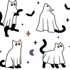 Ghost Cat Glass Cup, Mug & Tumbler with Lid and Straw