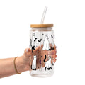 Ghost Cat Glass Cup, Mug & Tumbler with Lid and Straw