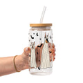 Ghost Dogs Halloween Glass Cup, Mug & Tumbler with Lid and Straw