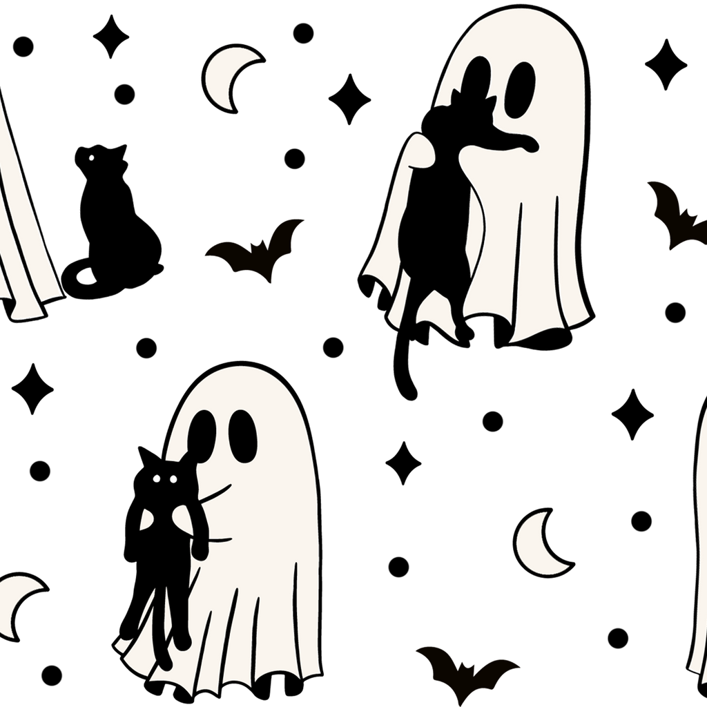 Ghost Holding Cats Glass Cup, Mug & Tumbler with Lid and Straw
