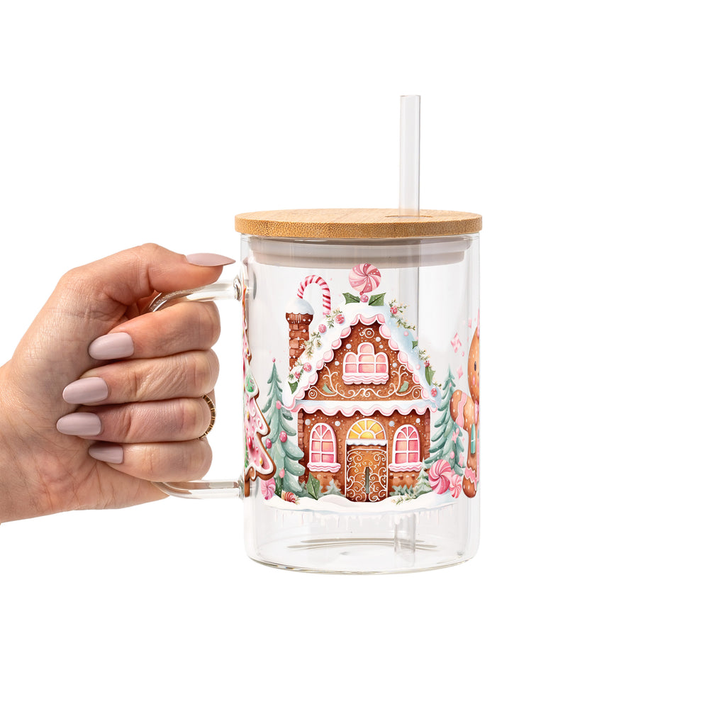 Cozy Christmas Vibes Glass Cup, Mug & Tumbler with Lid and Straw