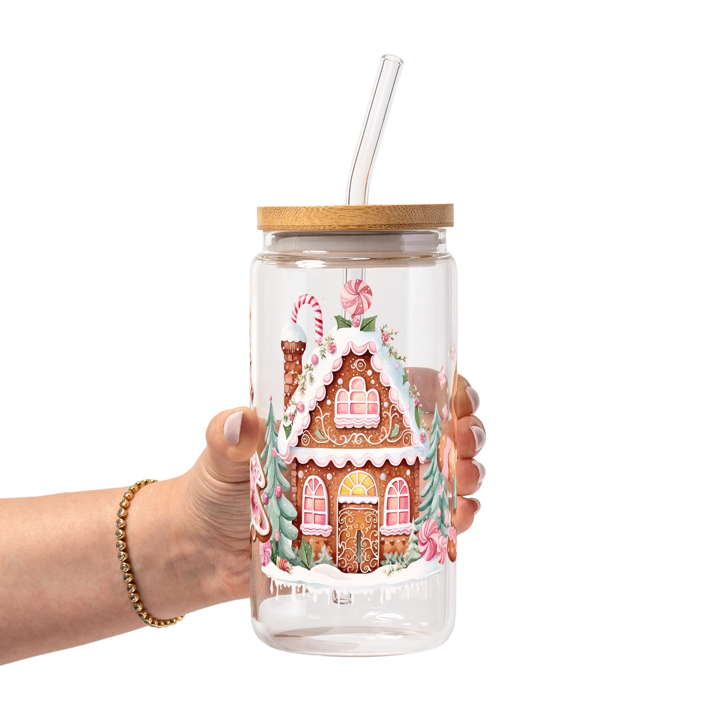 Cozy Christmas Vibes Glass Cup, Mug & Tumbler with Lid and Straw