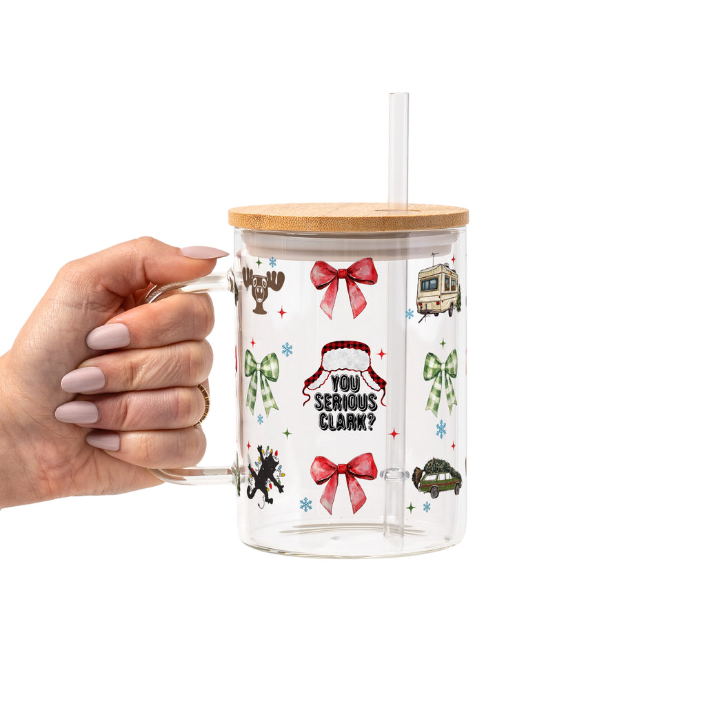 Cozy Christmas Vibes Glass Cup, Mug & Tumbler with Lid and Straw