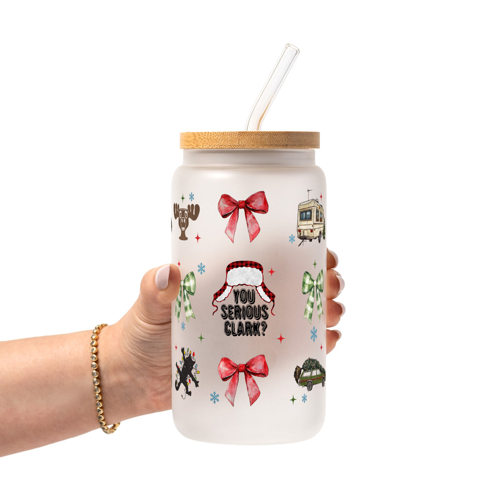 Cozy Christmas Vibes Glass Cup, Mug & Tumbler with Lid and Straw